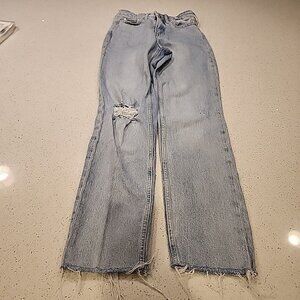 Free Assembly Light Blue Jeans Women's Size 0 Super High Rise Straight Leg